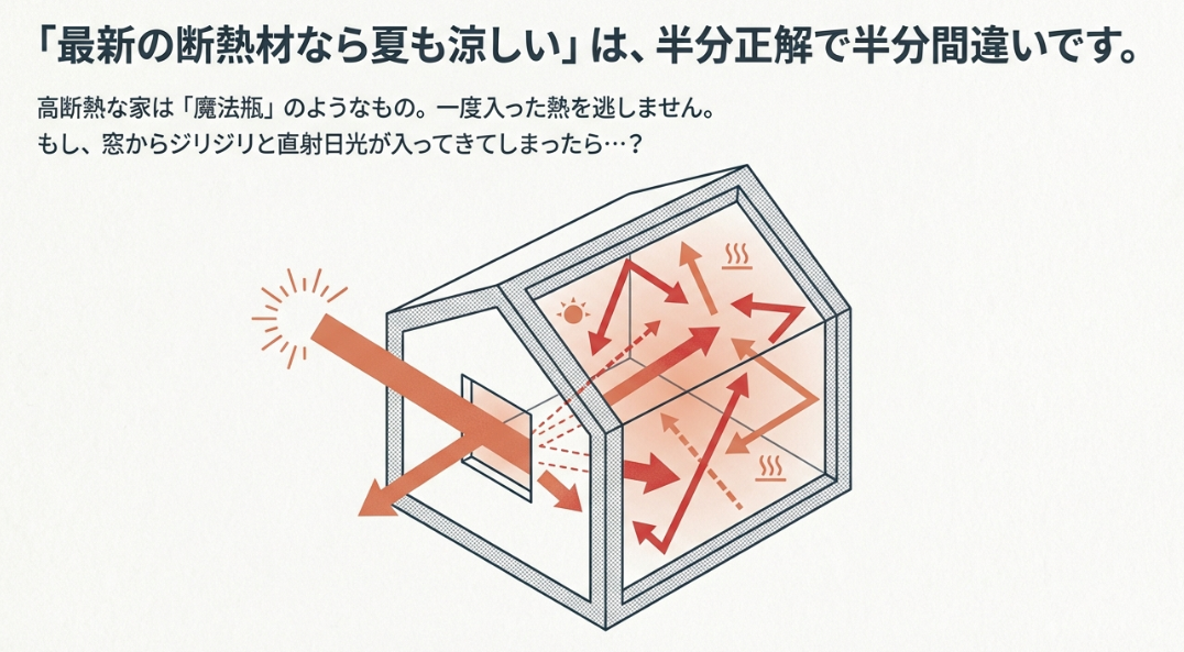 夏の日差しに庇