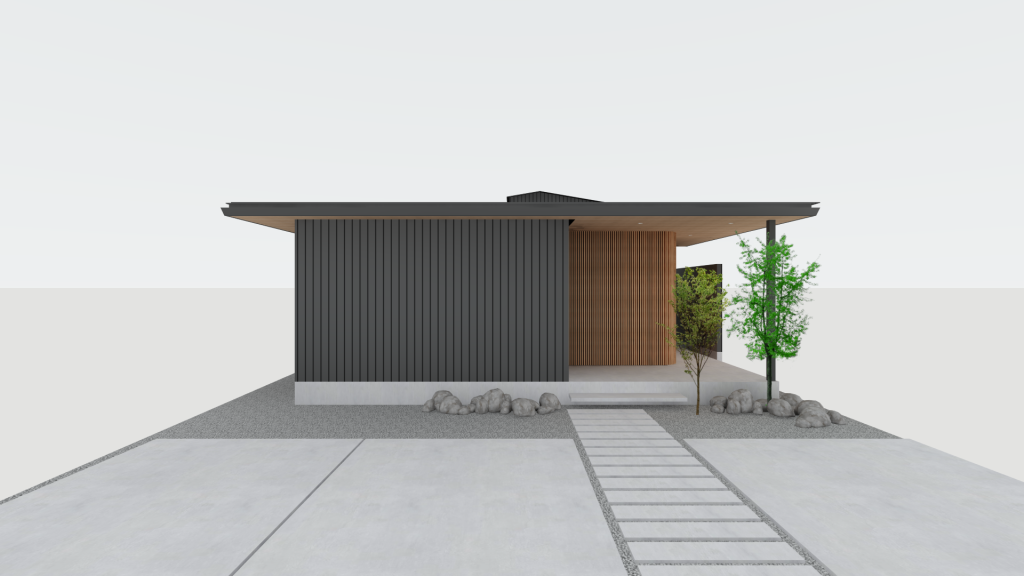 珪藻土の壁紙と木の見栄え。明るい中庭が主役の平屋風住宅【<ruby>Ploot<rt>プルート</rt></ruby>】3/14(土)～16(月)