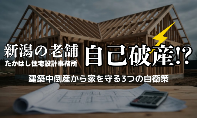 【衝撃】新潟市中央区の「たかはし住宅設計事務所」が自己破産へ！建築中倒産からマイホームを守るには